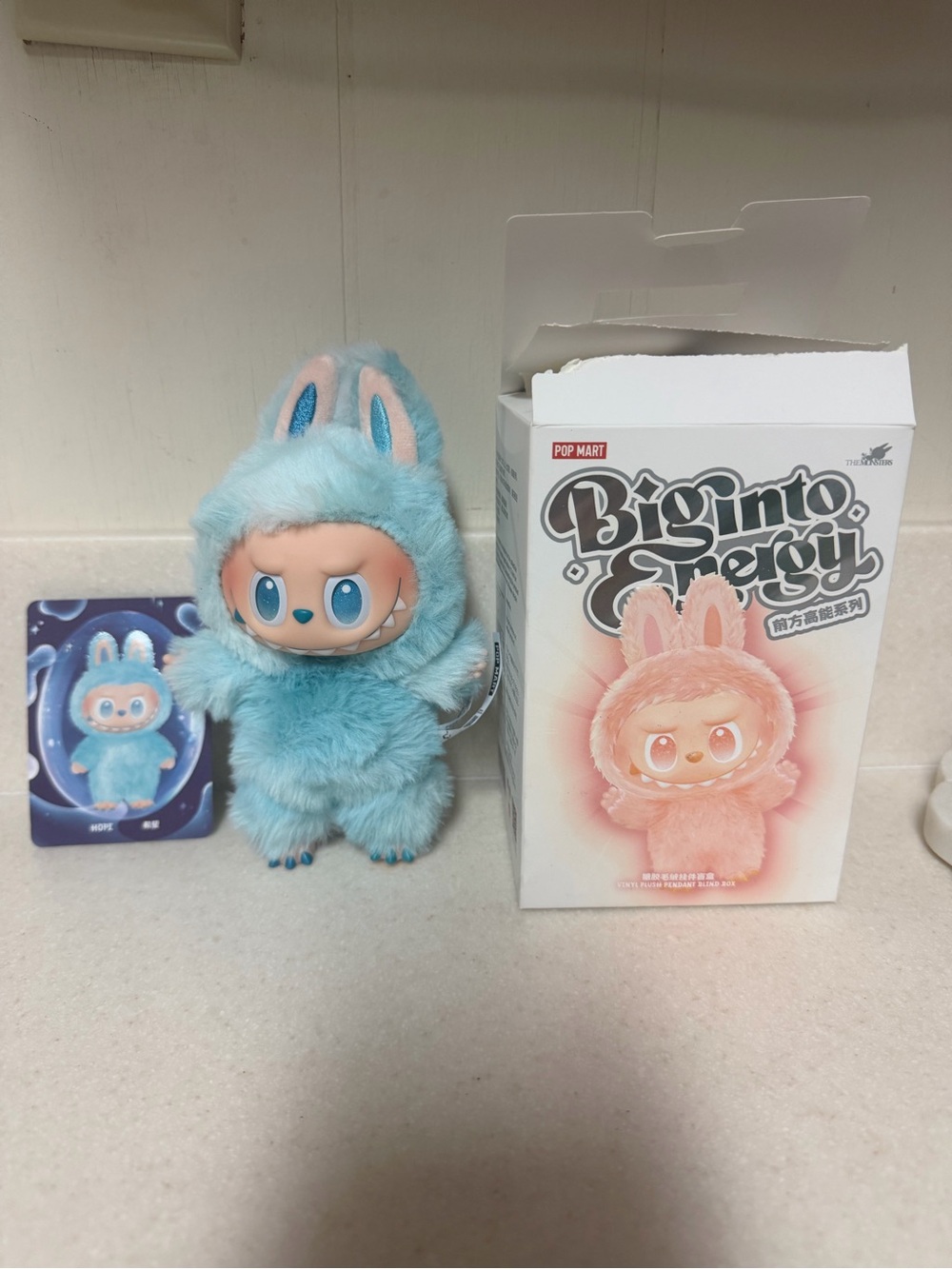 POP MART Biginto Energy Plush Bunny Costume Figure - Blue